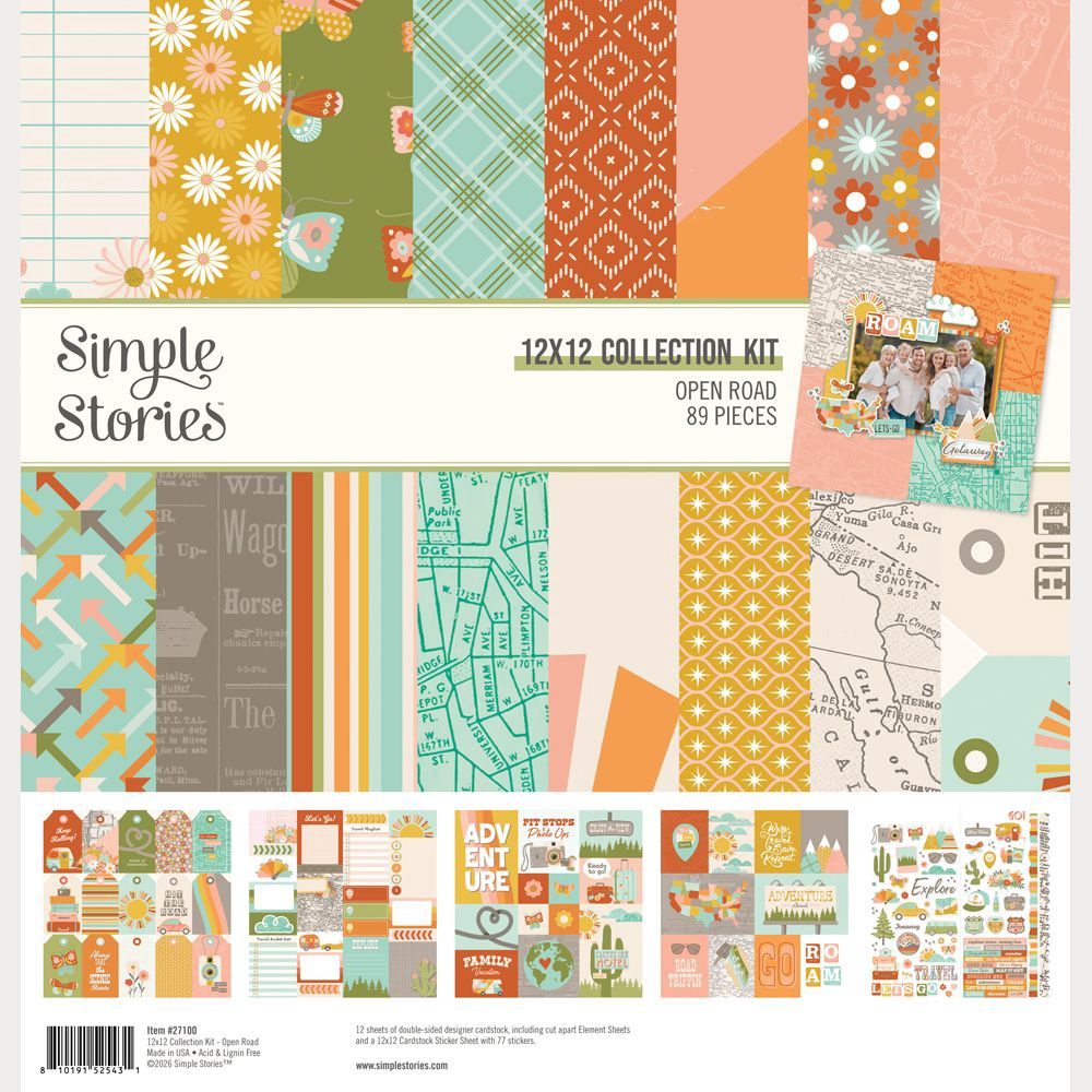 Simple Stories Collection Kit 12"X12" Open Road