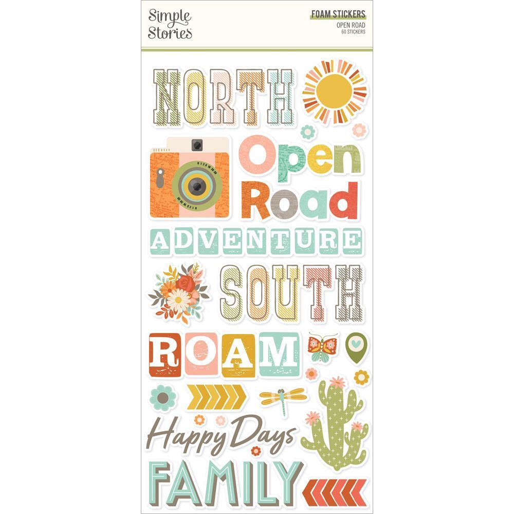 Simple Stories Foam Stickers Open Road