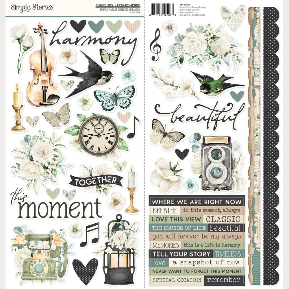 Simple Stories Cardstock Stickers 12"X12"- Icons Timeless Harmony