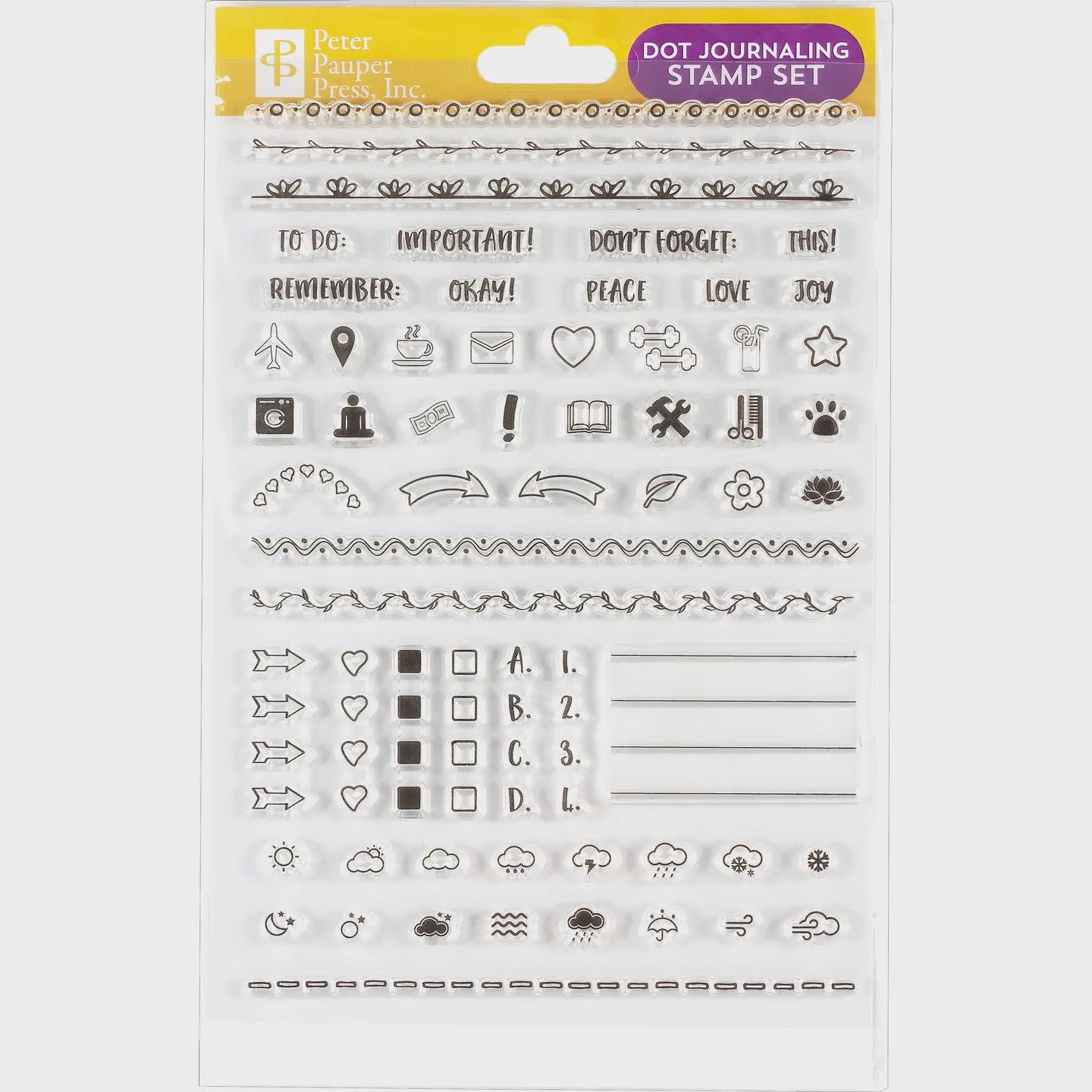 Dot Journaling Clear Silicone Stamp Set