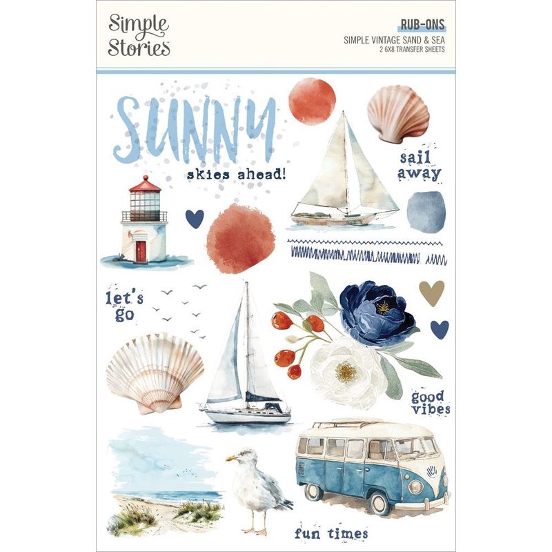 Simple Stoires Rub Ons Simple Vintage Sand &amp; Sea