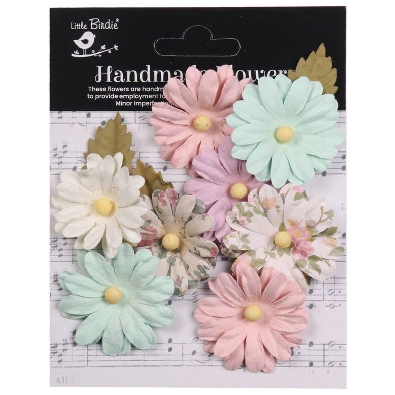 Little Birdie Valerie Paper Flowers 8/Pkg