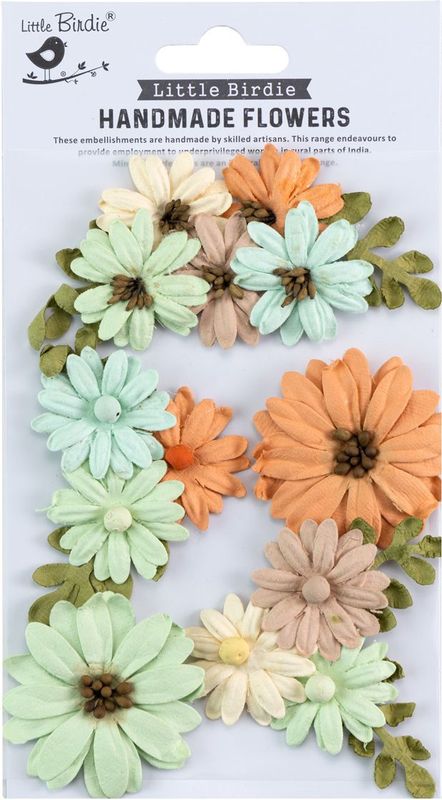 Little Birdie Fairy Garden Paper Flowers 5/Pkg Woodland Stories