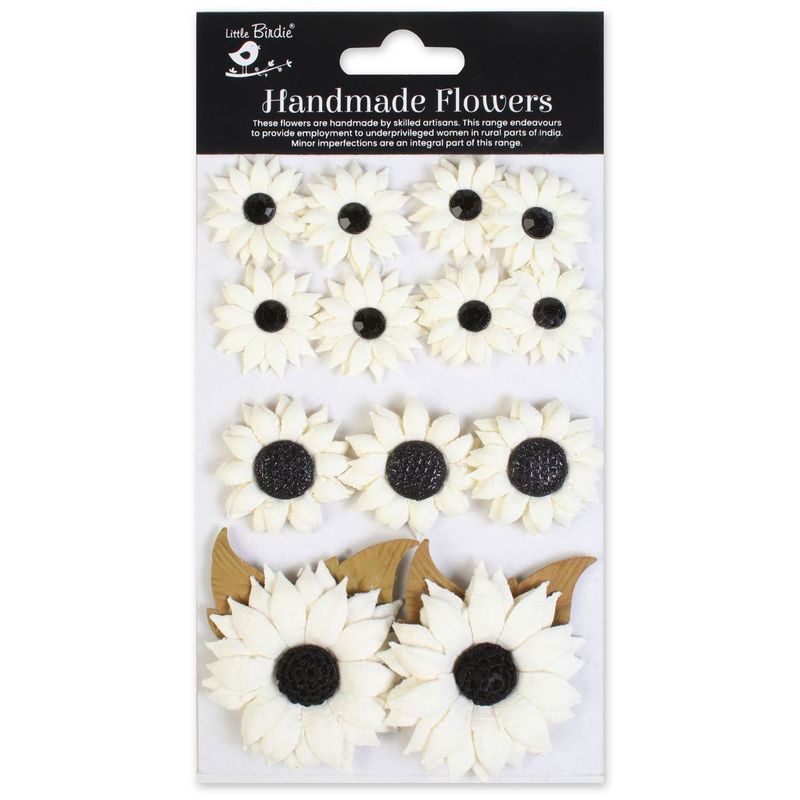 Little Birdie Sunny Flora Paper Flowers 13/Pkg Ivory Pearl