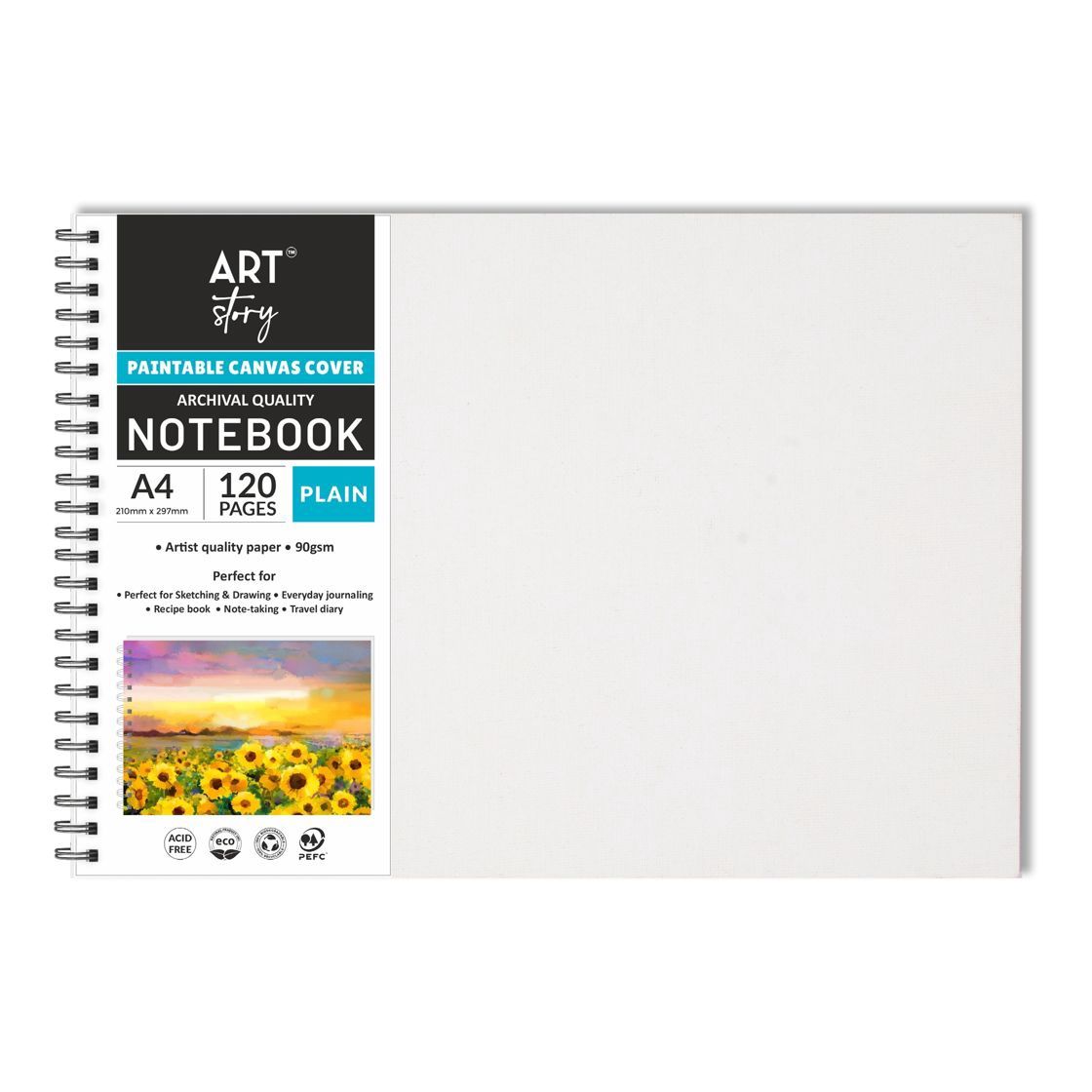 Little Birdie Customizable Canvas Cover Note Book Landscape A4