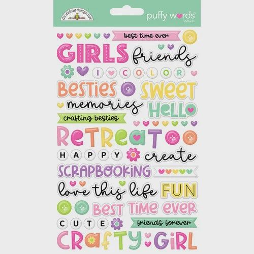Color Me Crafty Collection - Puffy Stickers - Words