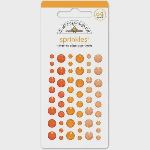Glitter Sprinkles - Enamel Dots - Tangerine