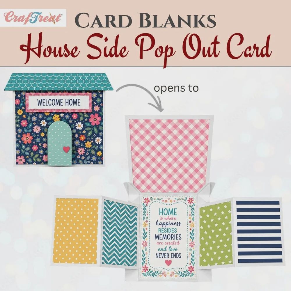 CrafTreat Card Blank - House Side Pop-out Card