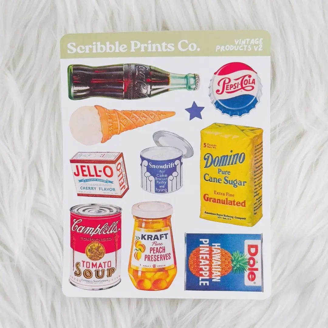 Vintage Products V2 – Journal Deco // Matte Stickers