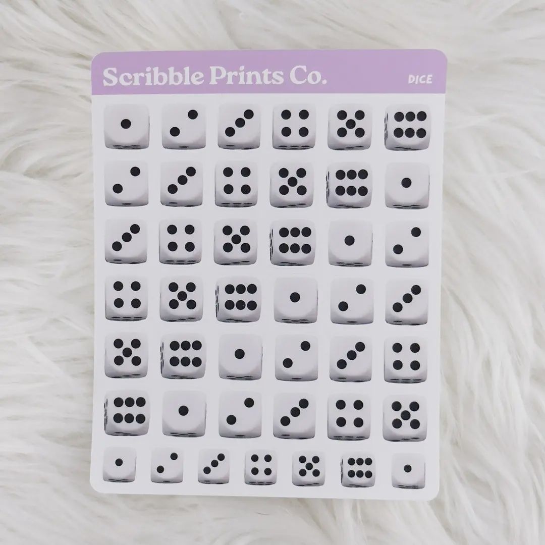 Dice – Journal Deco // Matte Stickers