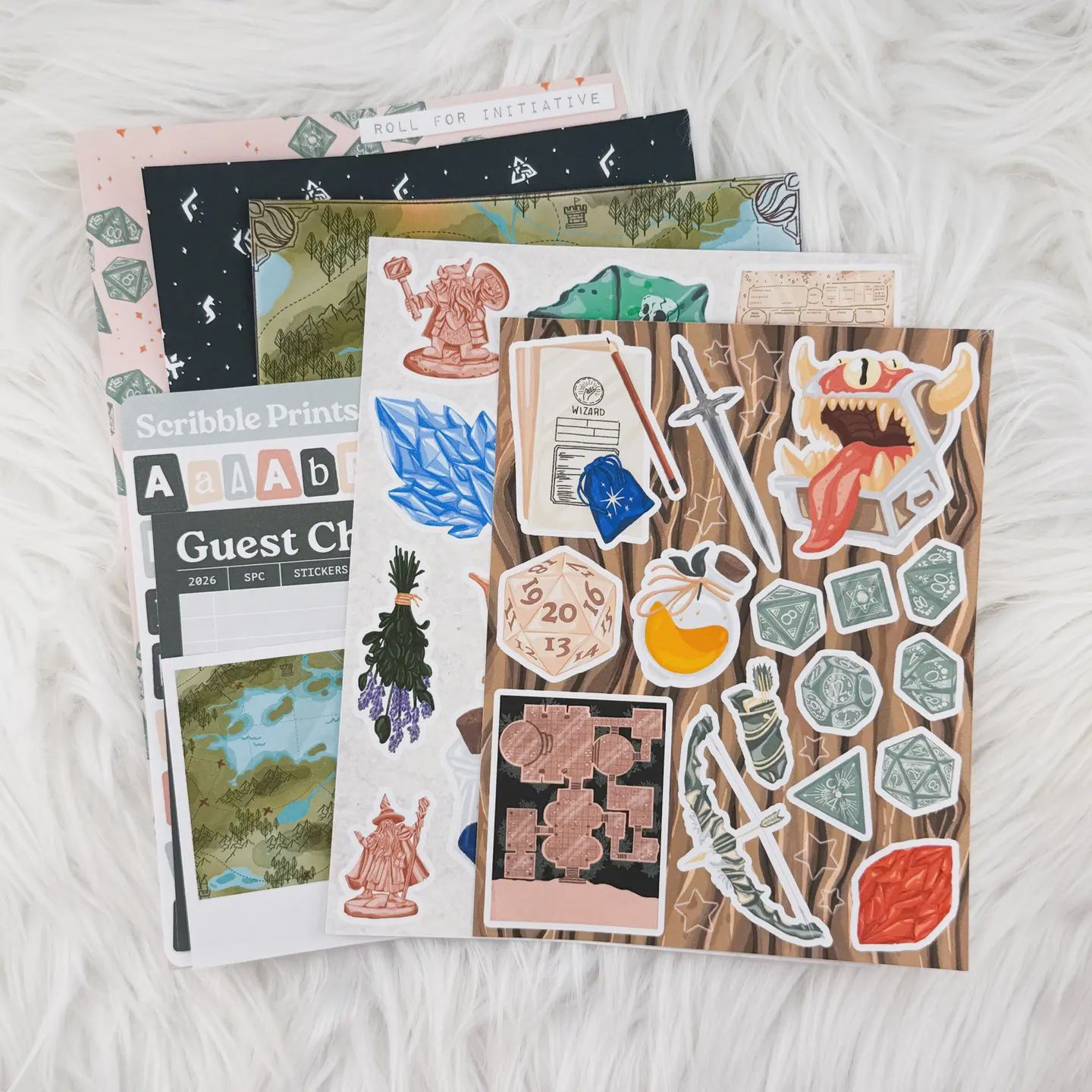 Roll For Initiative – Creative Journaling Kit // Matte Junk Journal Stickers