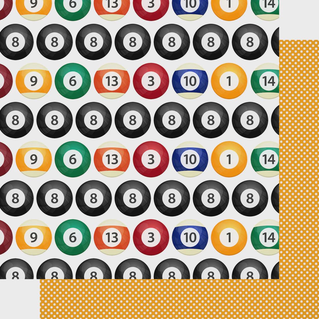 Game Night Collection Pool Hall Patterns 12 x 12 Double-Sided Scrapbook Paper