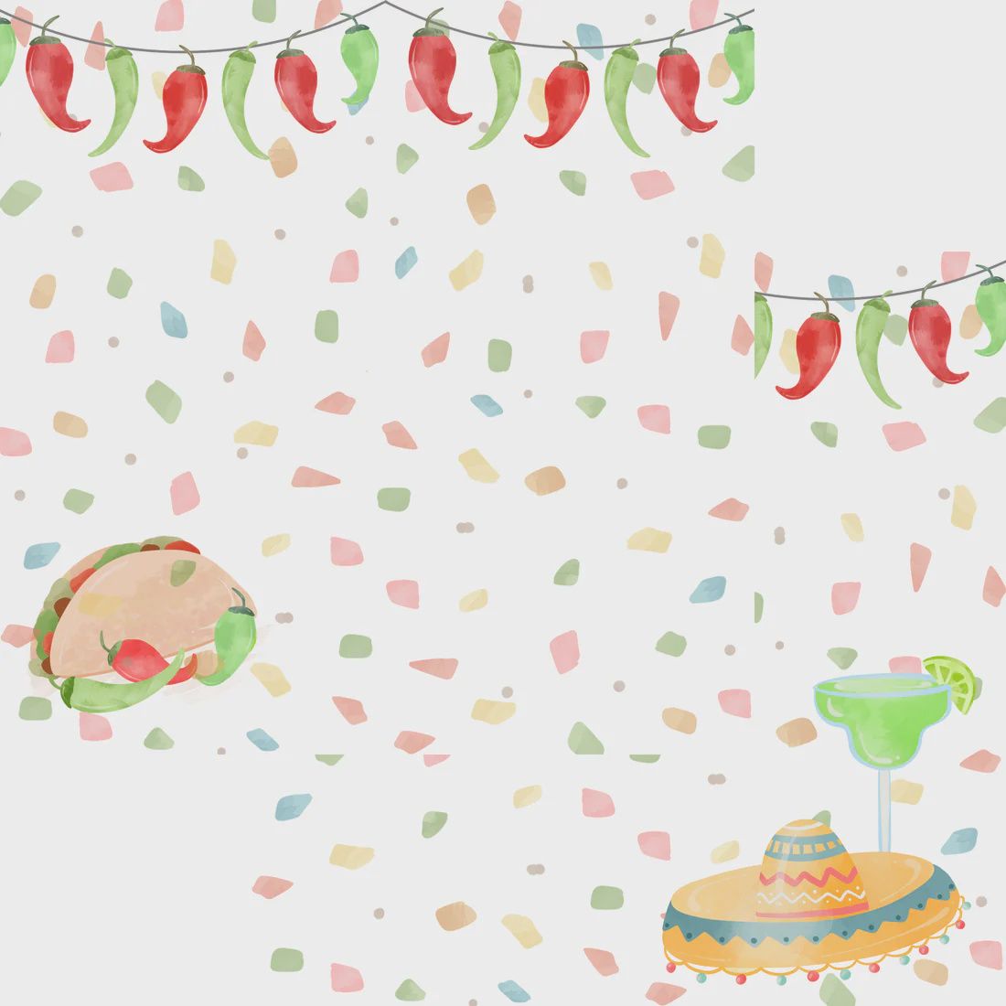 Fiesta Collection Hot Peppers 12 x 12 Double-Sided Scrapbook Paper
