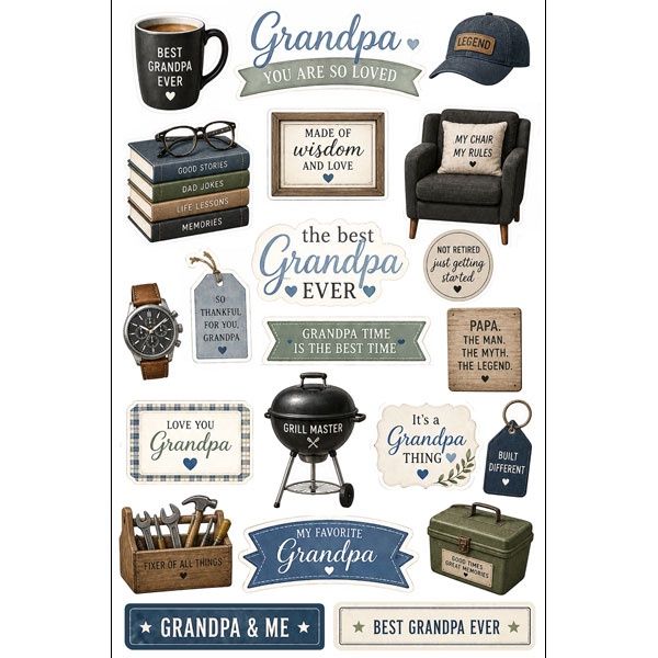 Grandpa Things Embellishments Pack