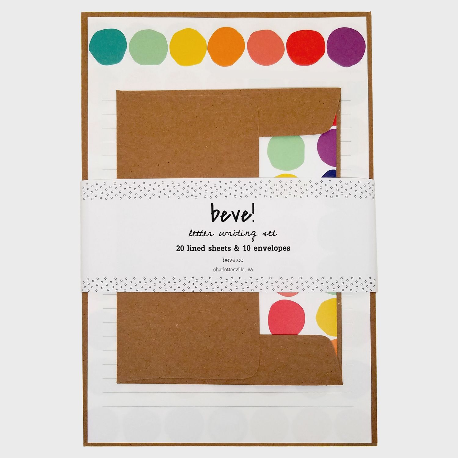 Rainbow Dot Letter Writing Set