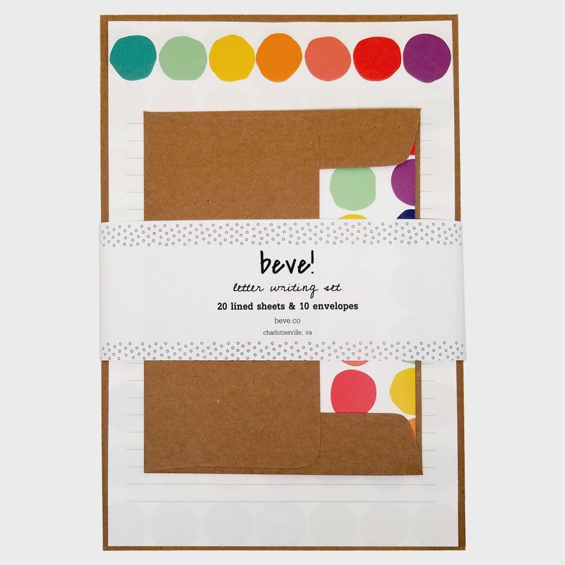 Rainbow Dot Letter Writing Set