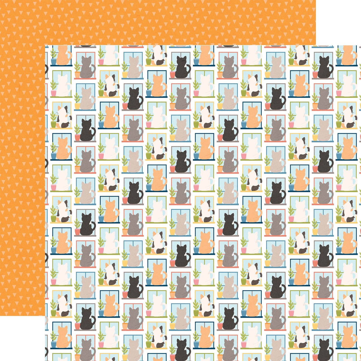 Cat Lover: Cats In The Window 12x12 Patterned Paper