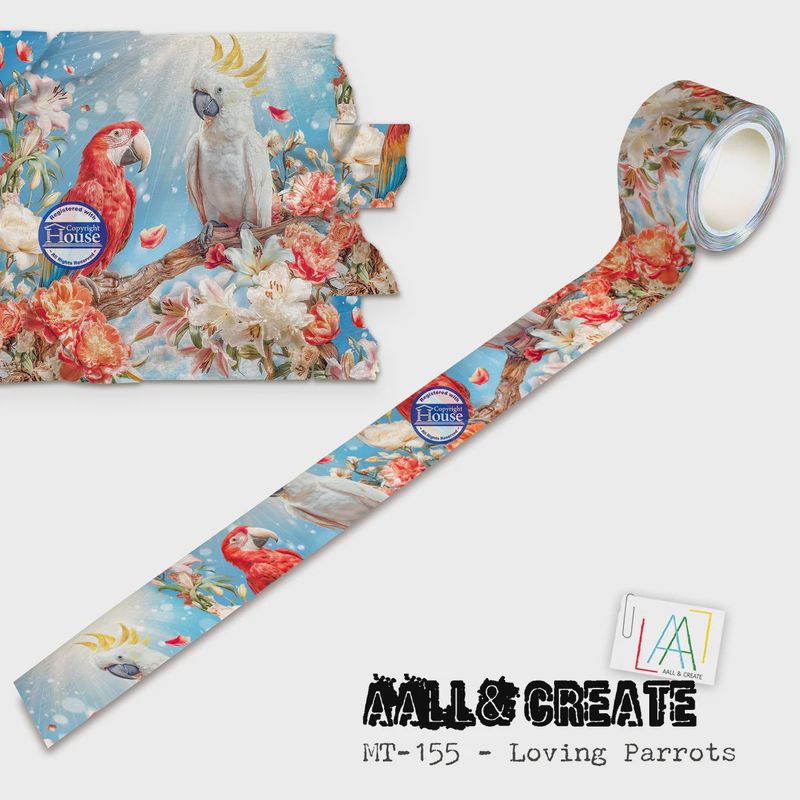 AALL and Create - Layer-It-Up Washi Tape 25mm x 10m - Loving Parrots