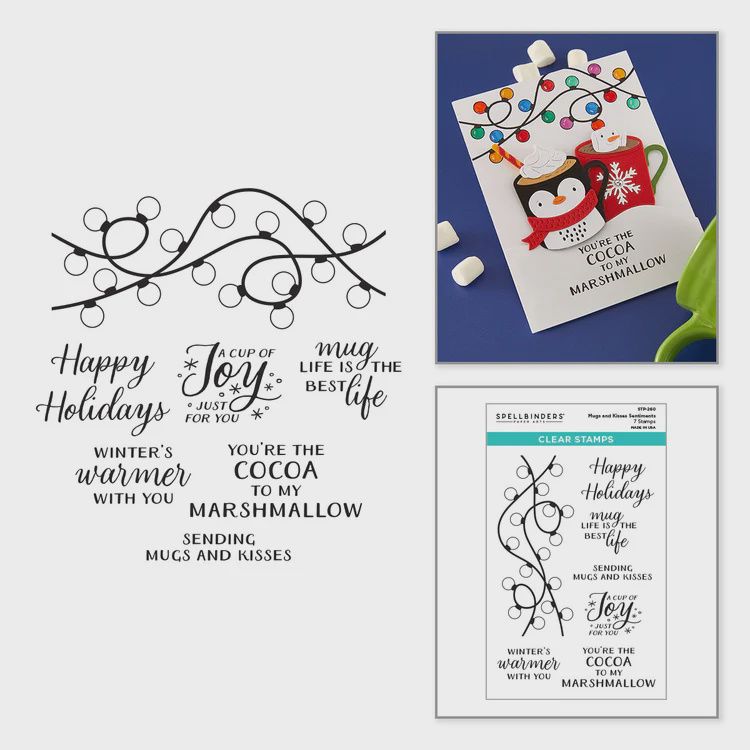 Mugs And Kisses Sentiments Clear Stamp Set