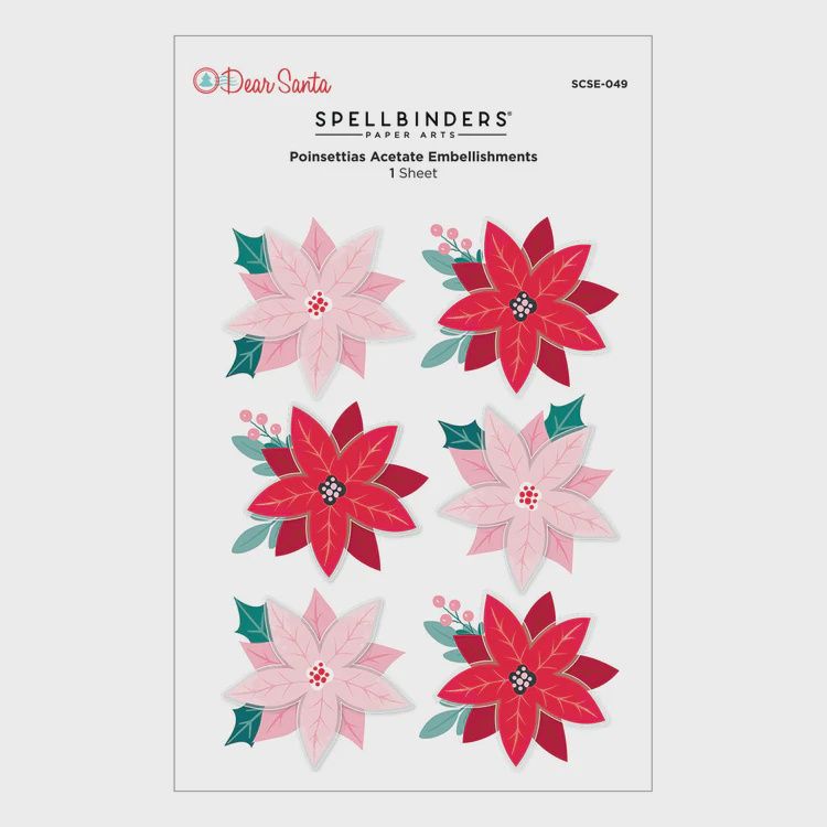 Dear Santa Poinsettias Dimensional Stickers