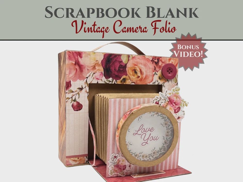 CrafTreat Scrapbook Blank Precut Album Base - Vintage Camera - Black