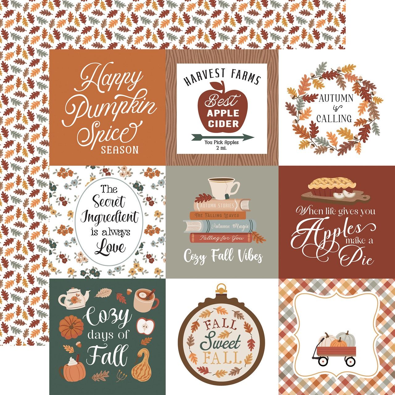 Feels Like Fall 4x4 Journaling Cards 12x12 Patterned Paper