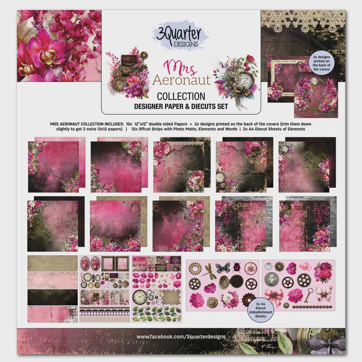 3Quarter Designs Mrs Aeronaut 12x12 Designer Paper &amp; Diecuts