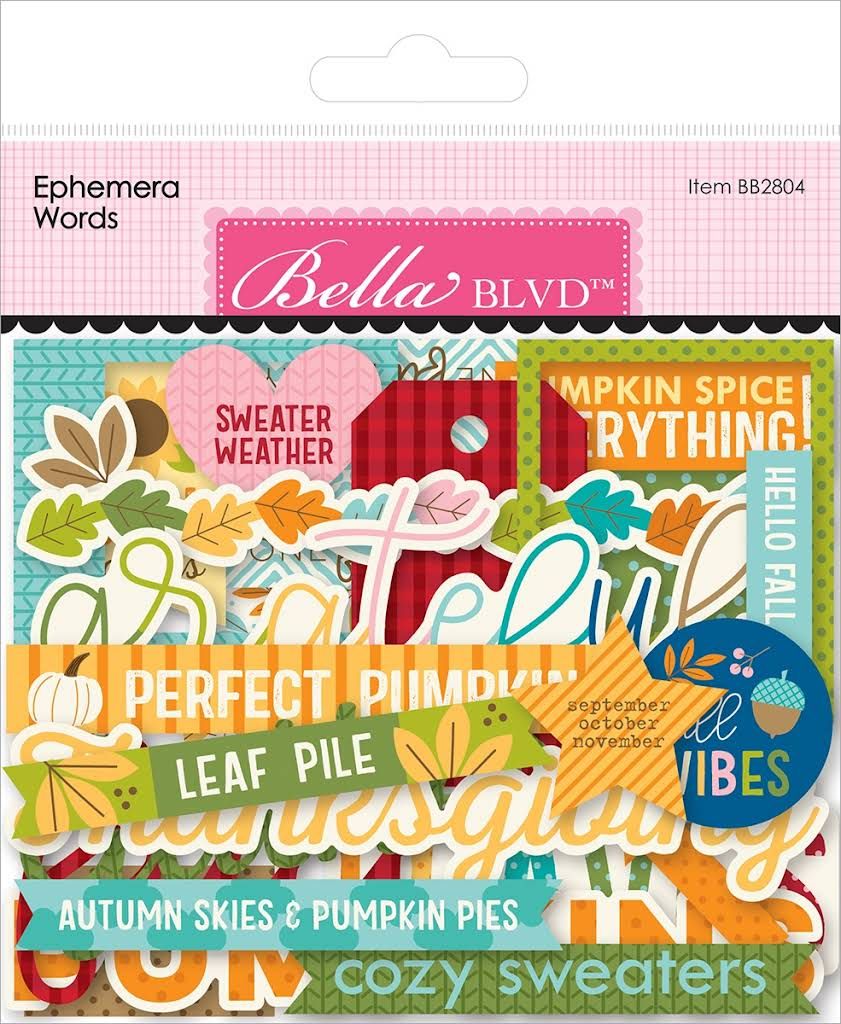 One Fall Day Ephemera Words