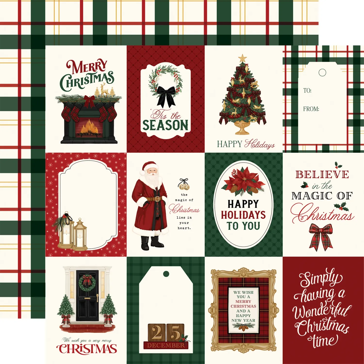 Classic Christmas: 3x4 Journaling Cards 12x12 Patterned Paper