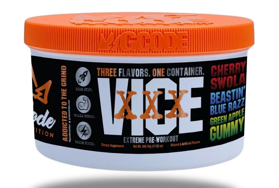 GCode Nutrition The Vice -XXX Tricchamber  Cherry swola x Beastin Blue Razz x Green Apple Gummy