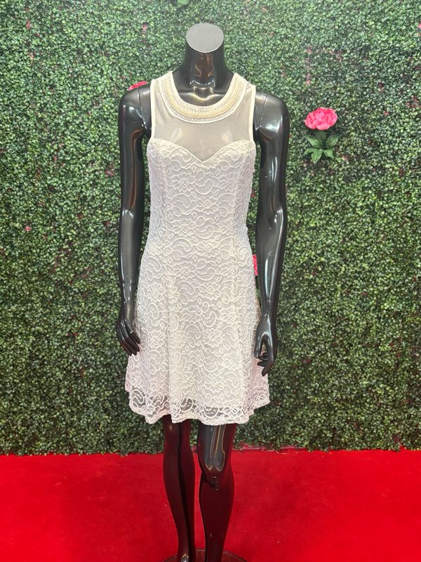 White Tank w/ Pearl Short Gown