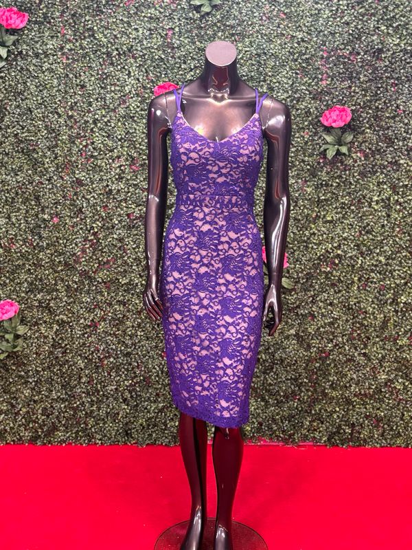 Purple Lace Short Gown