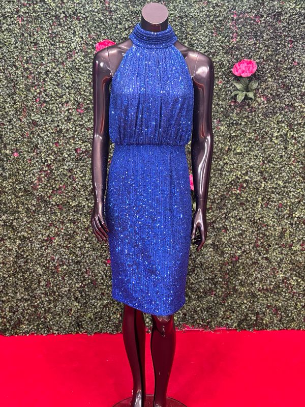 Royal Blue Shimmer Short Gown