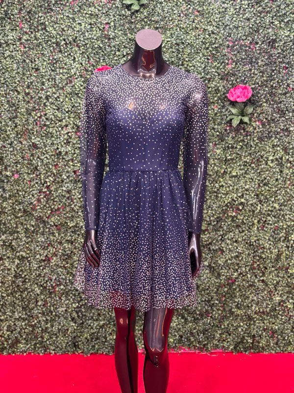Blue and Silver Polka Dot Sparkle Short Gown