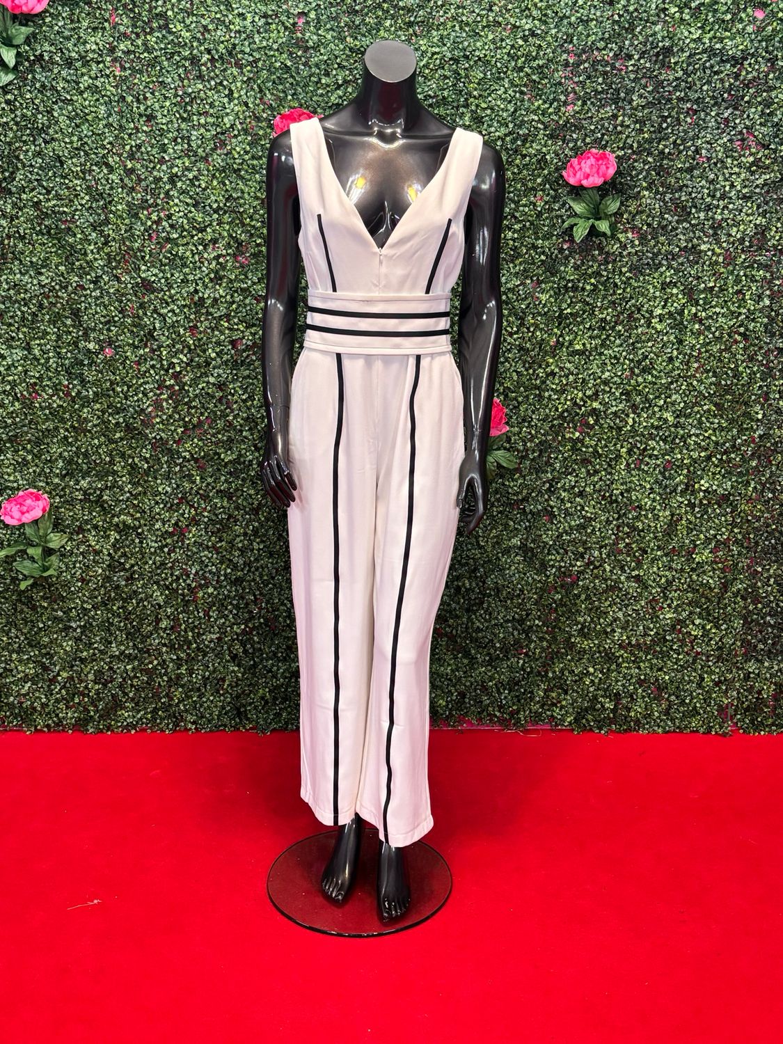 White and Black Striped Jumper