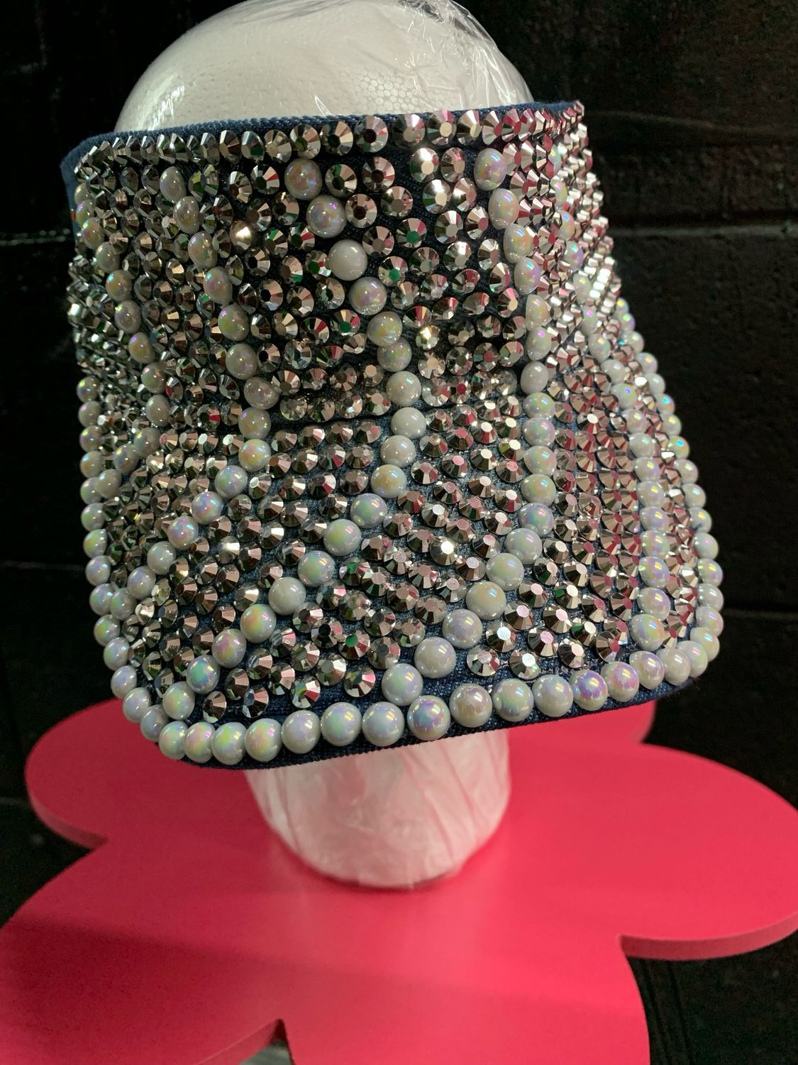 Blue Diamonds and Pearls Visor