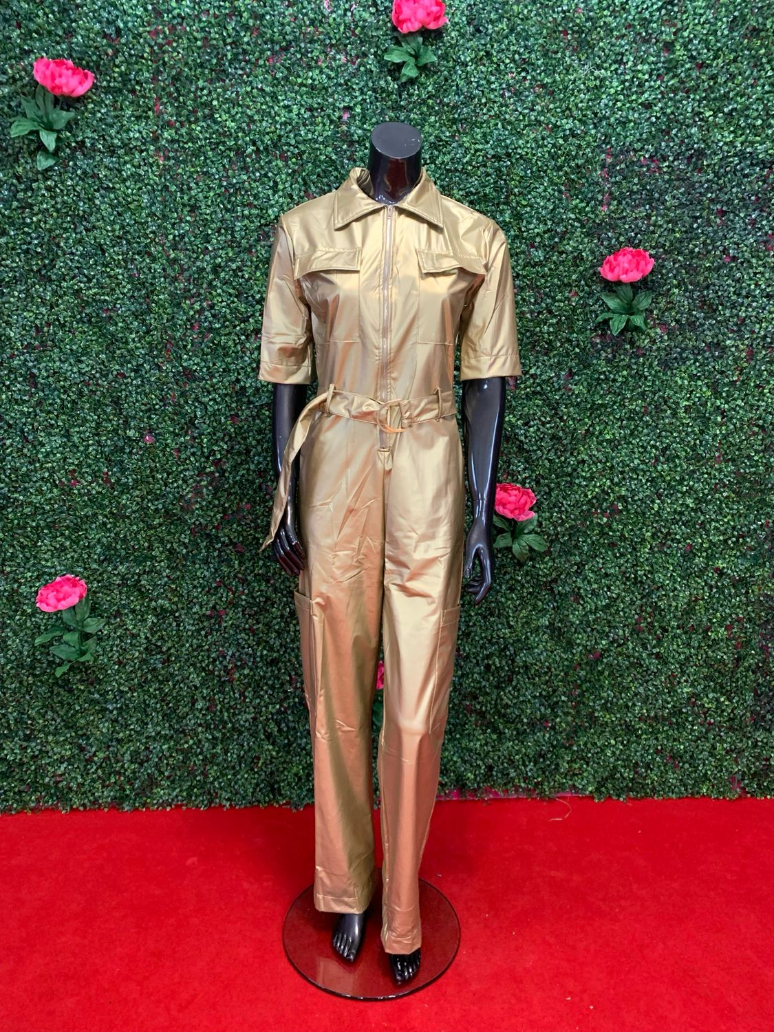 Gold Cargo Jumpsuit