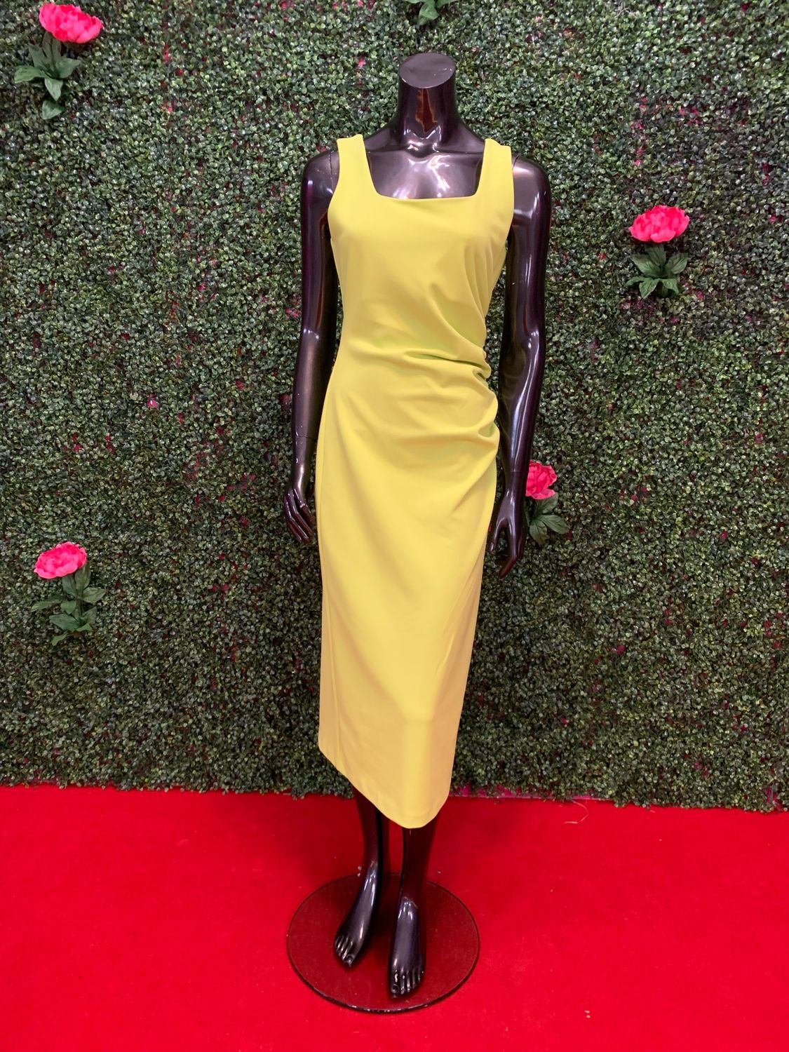 Lime Green Gathered Maxi