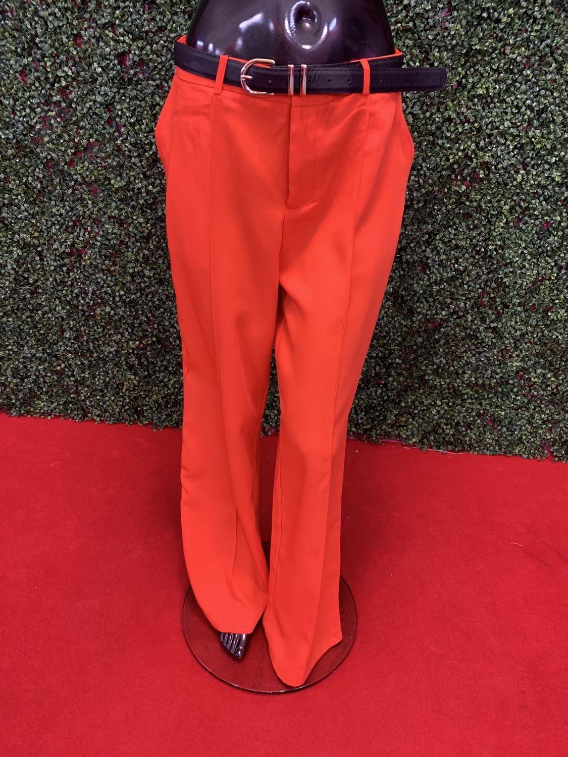 Orange Slacks + Black Belt