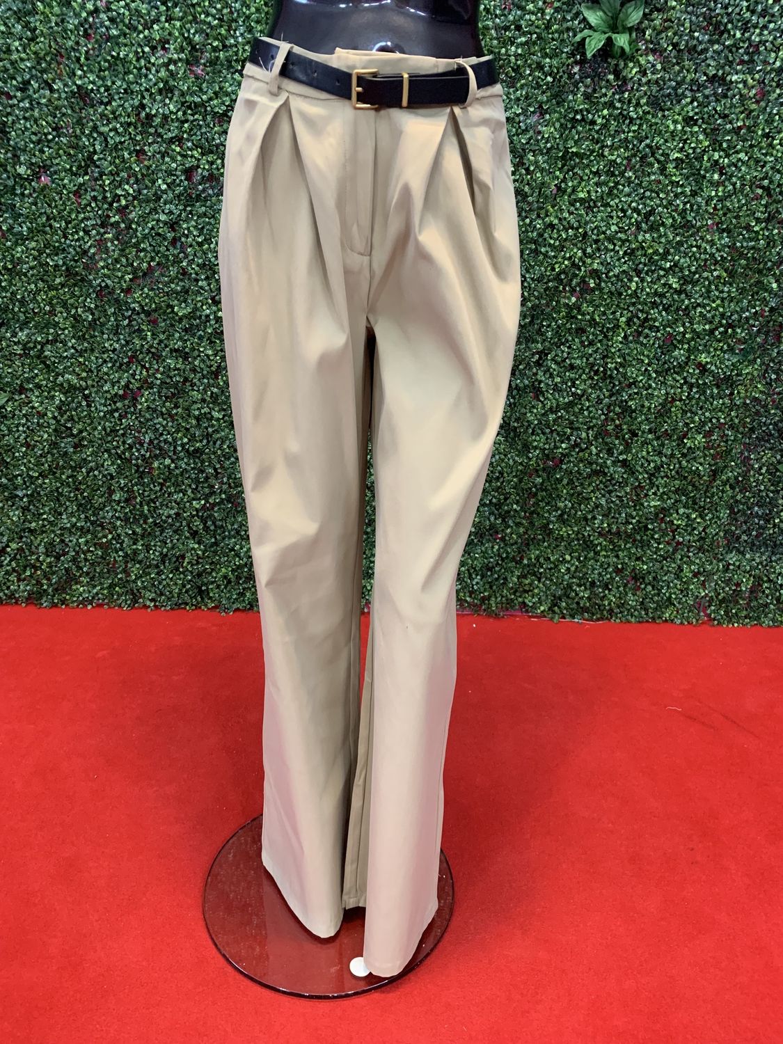 Khaki Slacks + Black Belt