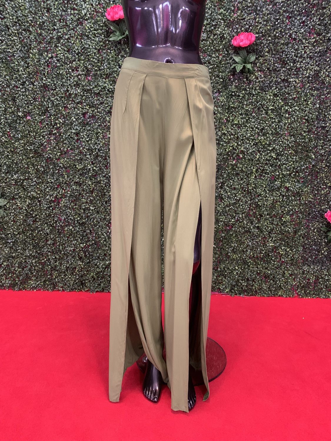 Green Slit Dress Pants