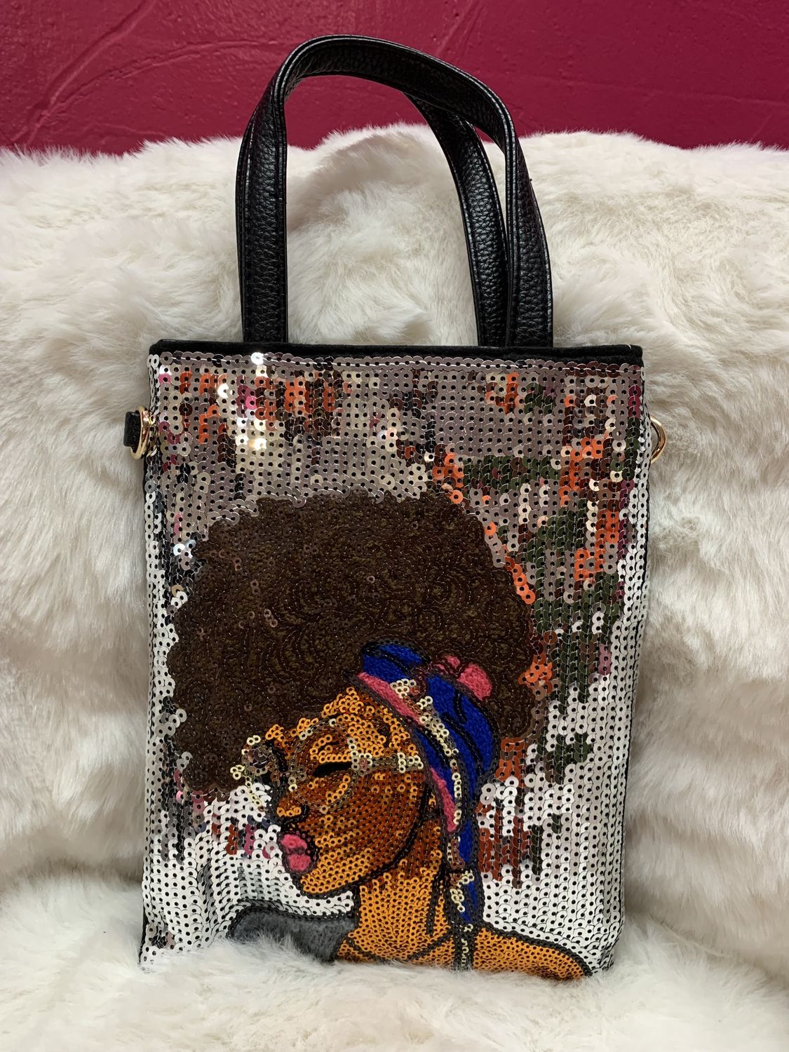 Silver Black Queen Tote Bag