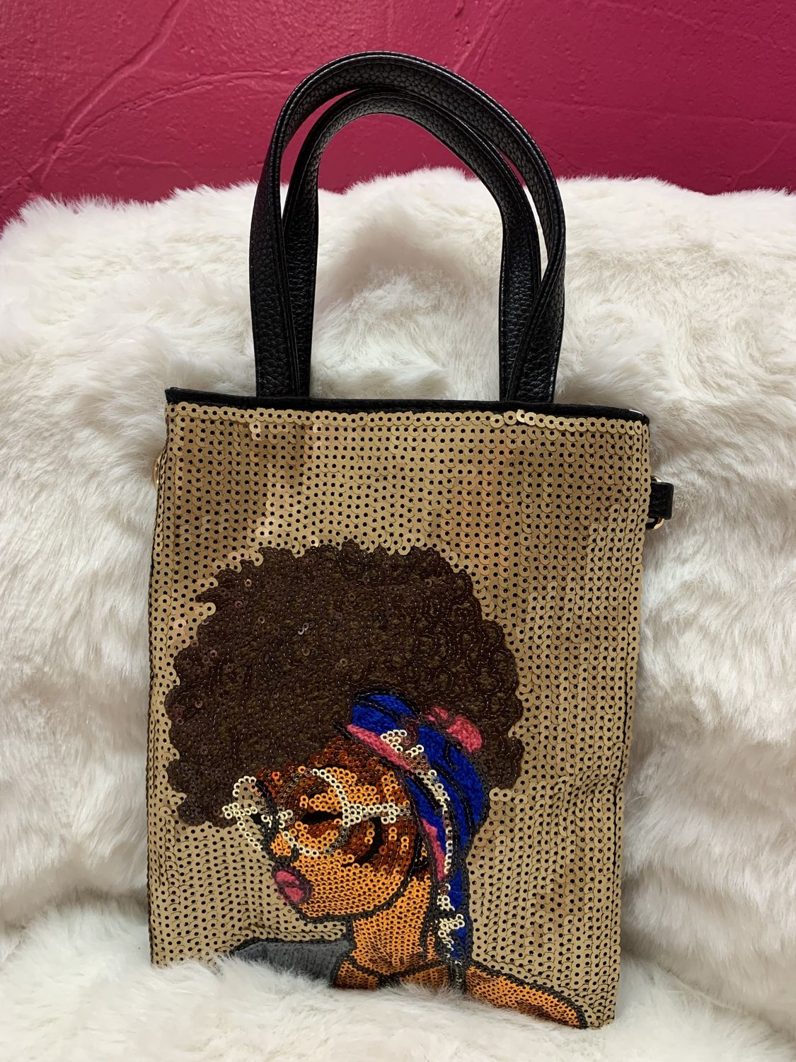 Gold Black Queen Tote Bag