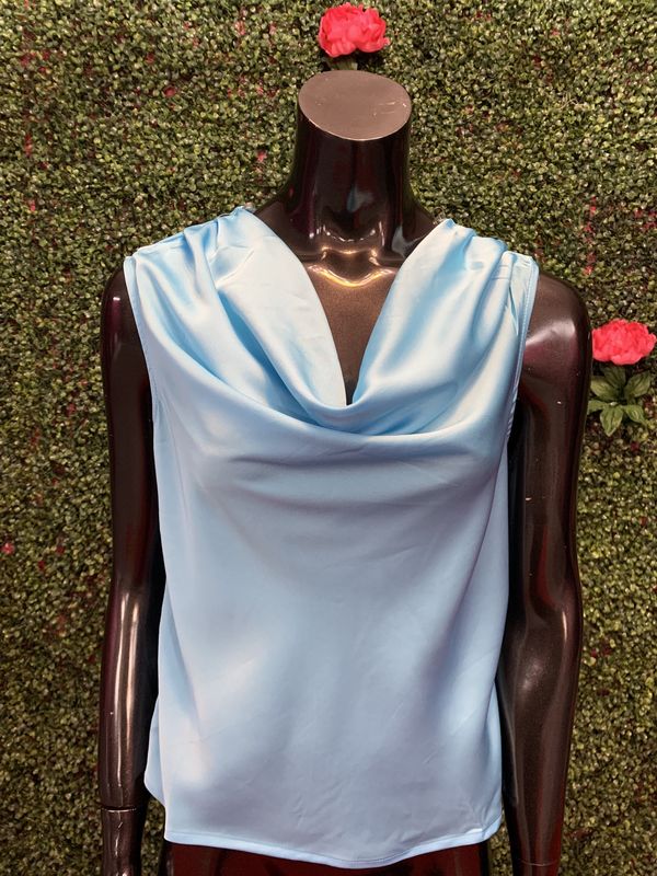 Baby Blue Short Sleeve Blouse