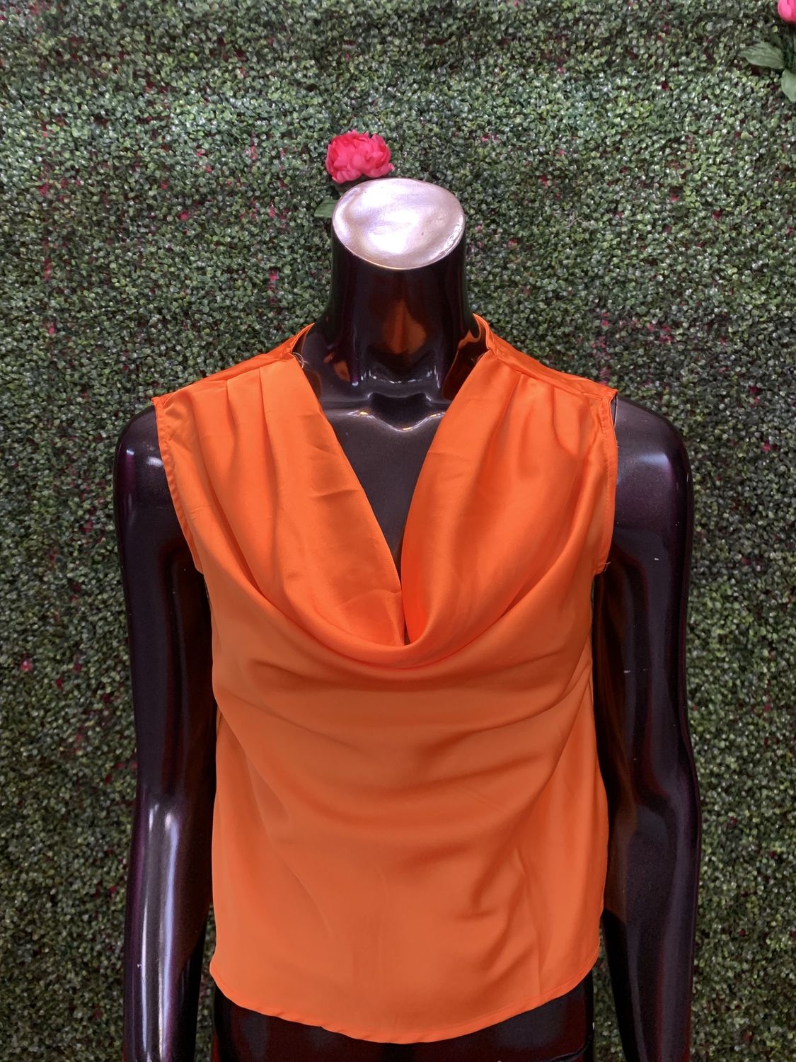 Orange Short Sleeve Blouse