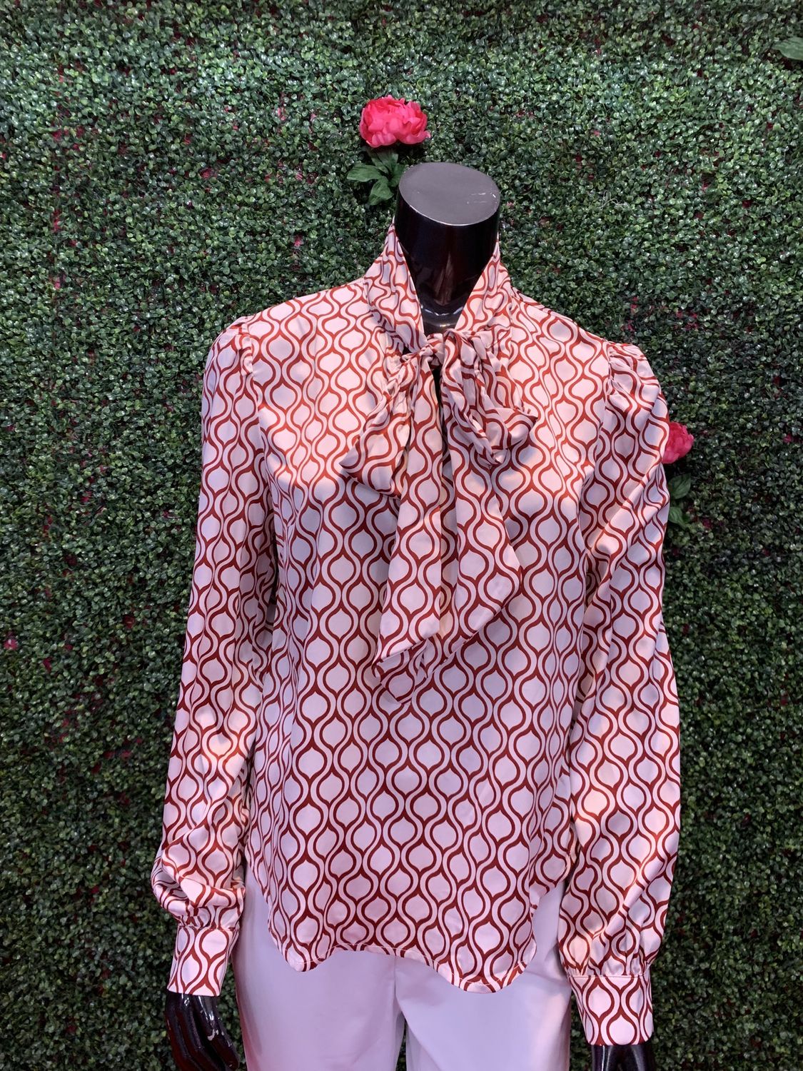 Red and White Bow Long Sleeve