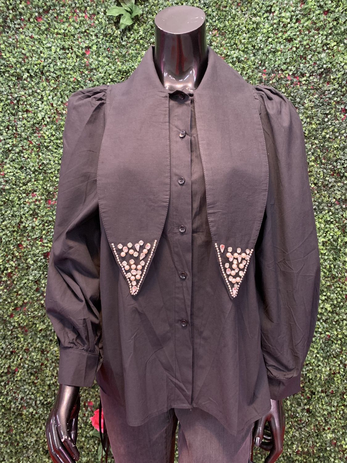 Black Diamonds and Pearl Long Sleeve Top