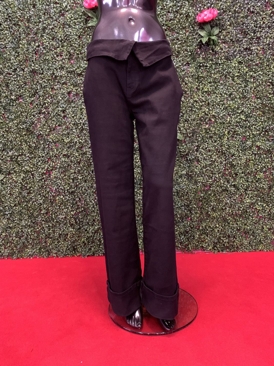 Black Fold Denim Jeans