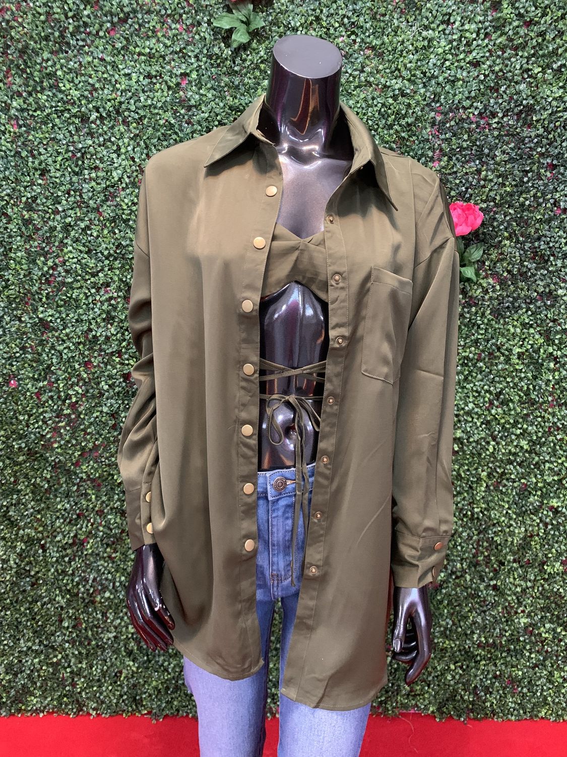 Camo Green Pull-Over/ Bralette Set