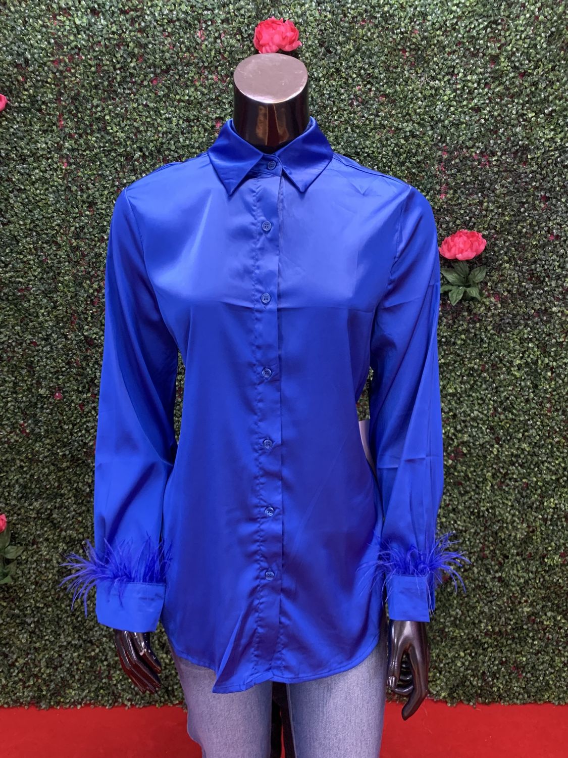 Royal Blue Feather Long Sleeve